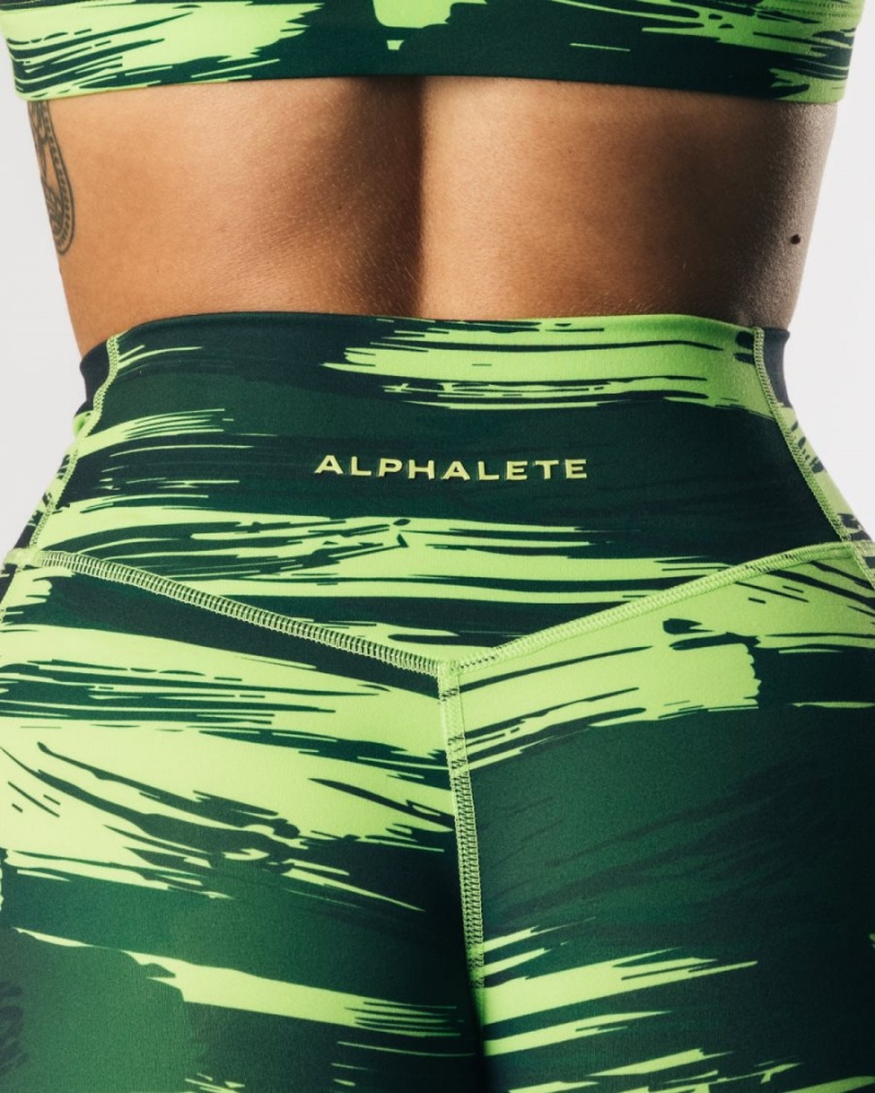 Women's Alphalete Surface Pocket Legging Leggings Volt Canvas Camo | 7853-PWLVM