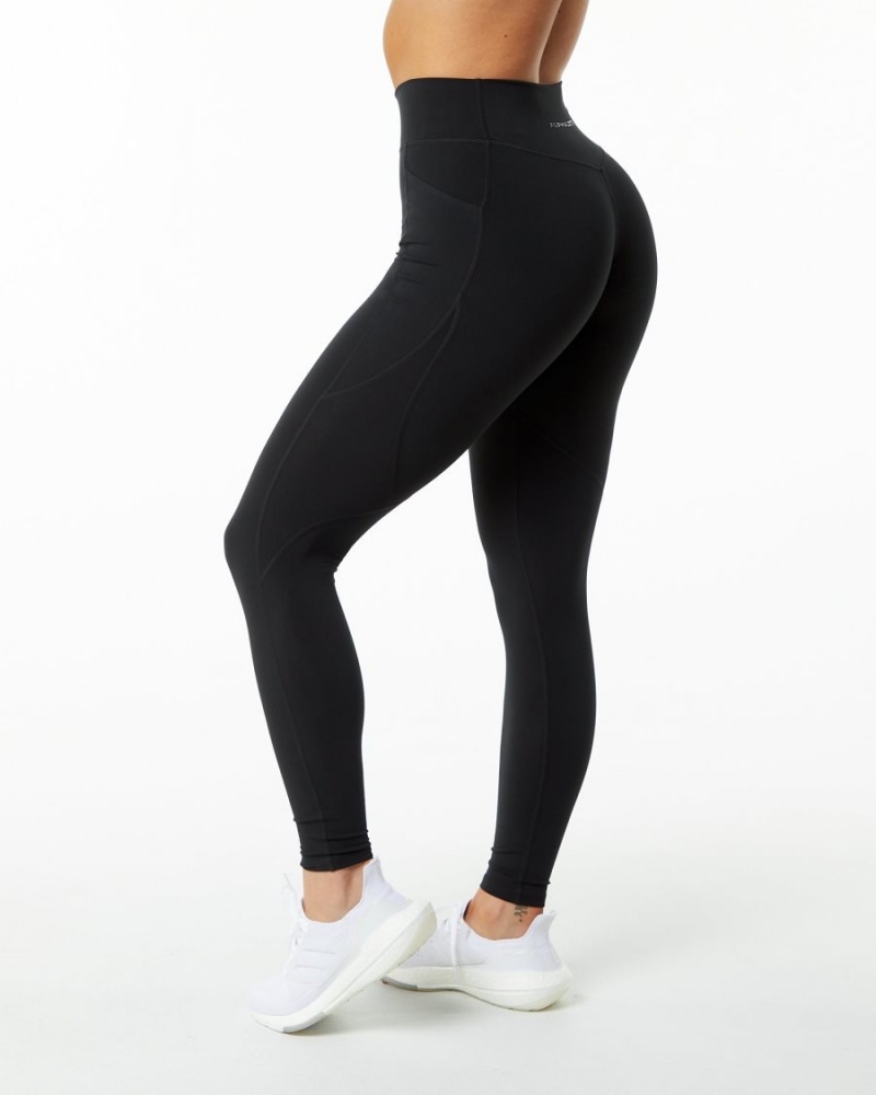 Women\'s Alphalete Surface Pocket Legging 29" Leggings Black | 2156-EPIYB