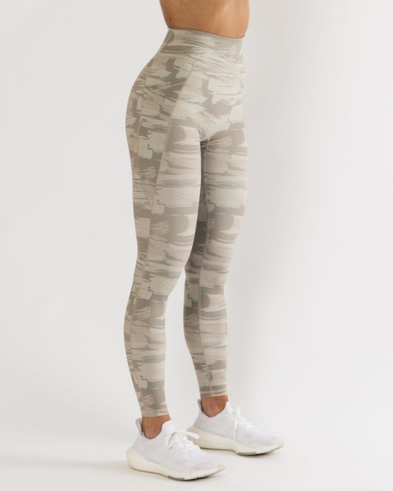 Women's Alphalete Surface Pocket Legging Leggings Desert Canvas Camo | 8369-IQDYS