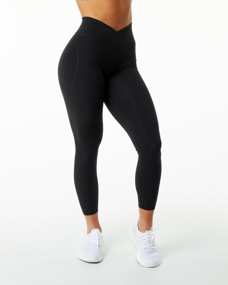 Women\'s Alphalete Surface Power Legging Leggings Black | 0374-SZERX