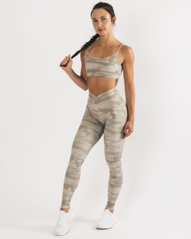 Women's Alphalete Surface Power Legging Leggings Desert Canvas Camo | 6821-HRPBA