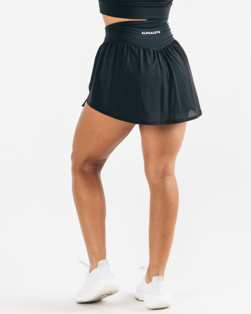 Women's Alphalete Trace Skirt Skirts Black | 3518-FPRDB