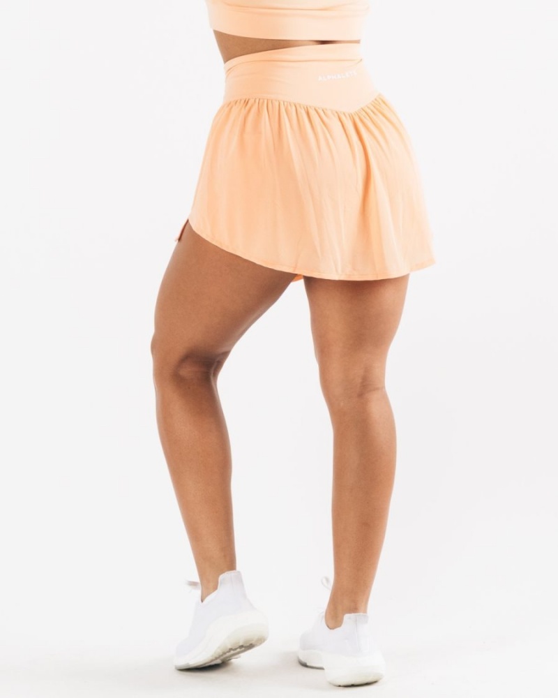 Women's Alphalete Trace Skirt Skirts Cheeky Coral | 1450-HPZJT