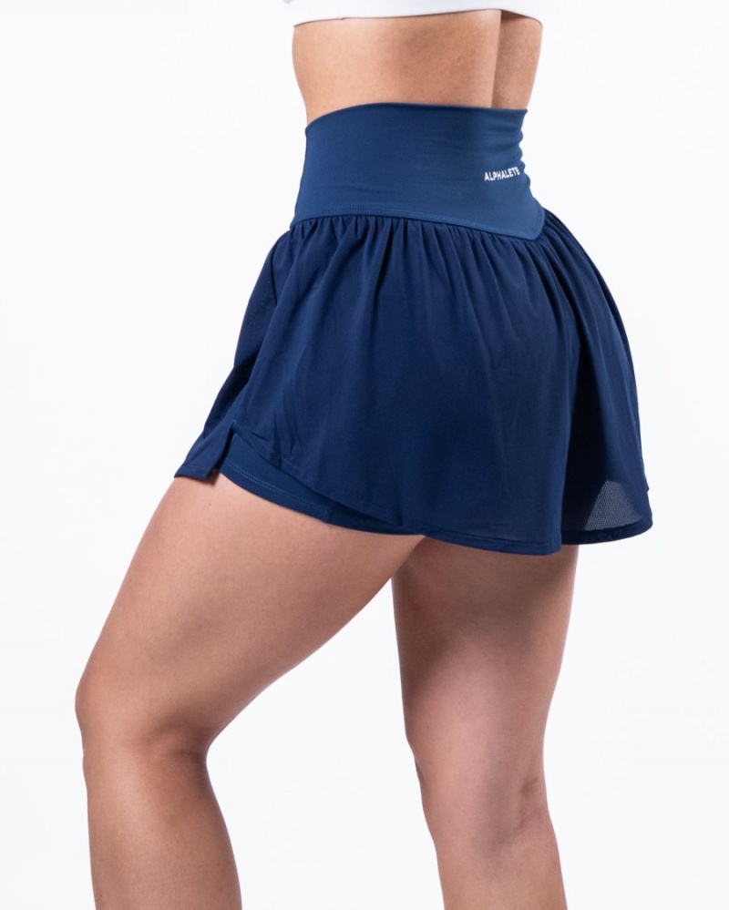 Women's Alphalete Trace Skirt Skirts Persian Blue | 3954-HRFVZ