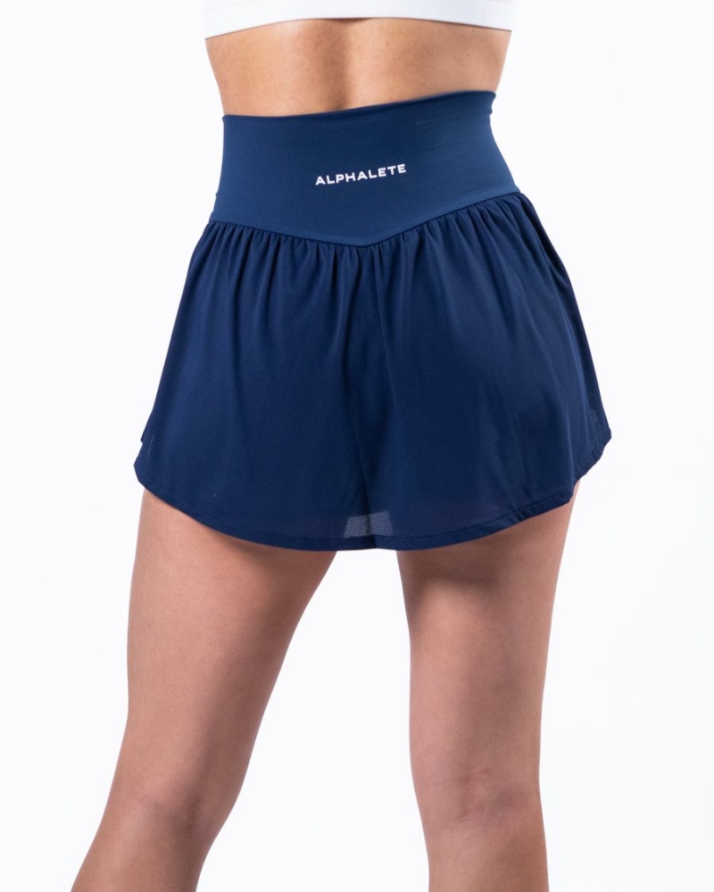 Women's Alphalete Trace Skirt Skirts Persian Blue | 3954-HRFVZ