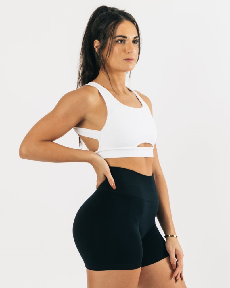 Women's Alphalete Trinity Bra Sports Bra White | 8203-XJWSH