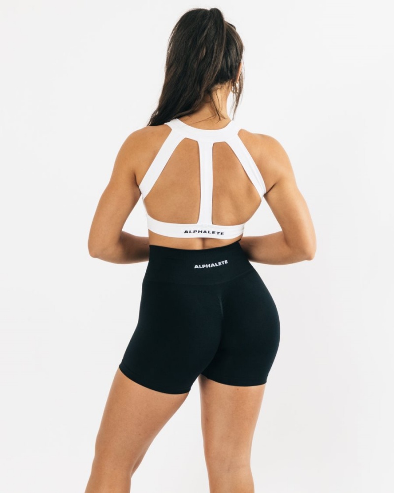 Women's Alphalete Trinity Bra Sports Bra White | 8203-XJWSH