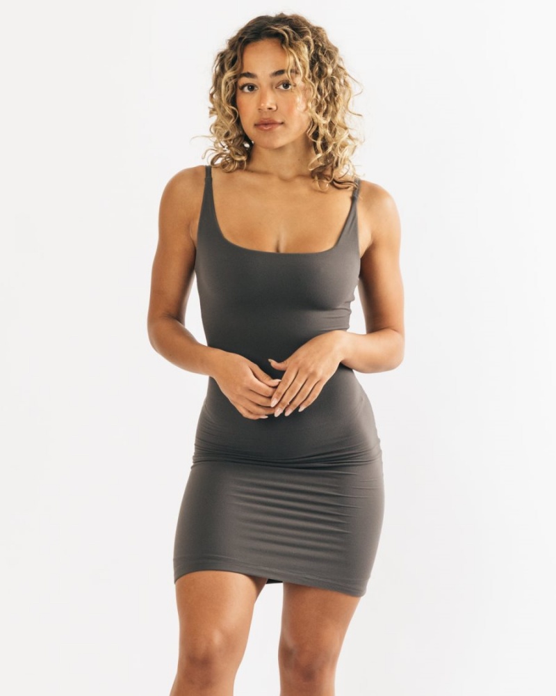 Women's Alphalete Ultrasoft Allure Dress Dress Grey | 9382-CKQVY