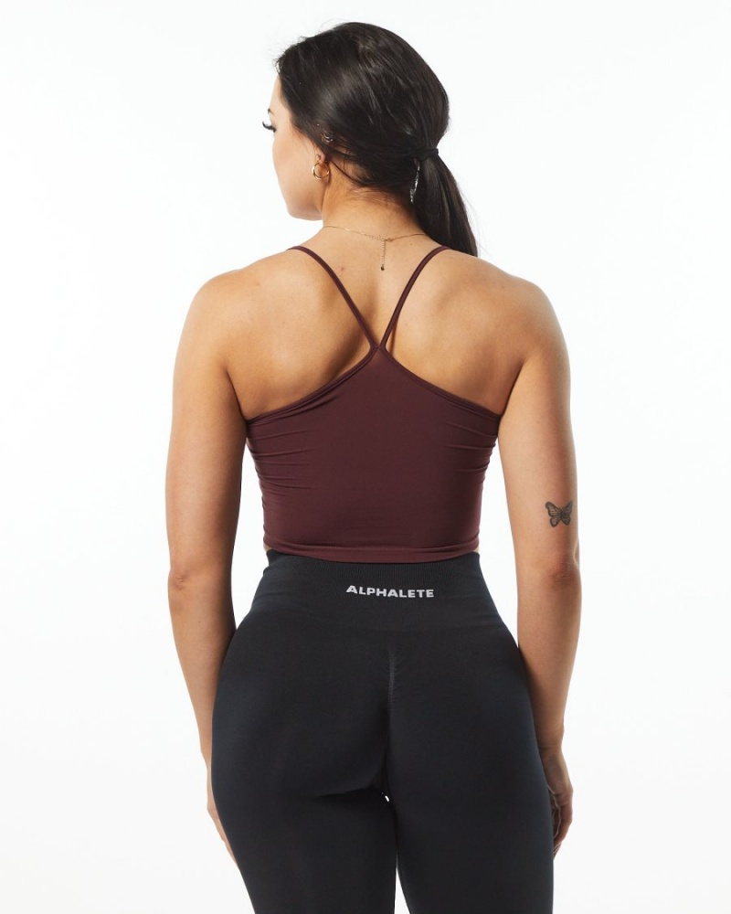 Women's Alphalete Ultrasoft Camisole Tank Tank Top Wine | 3459-THAWC