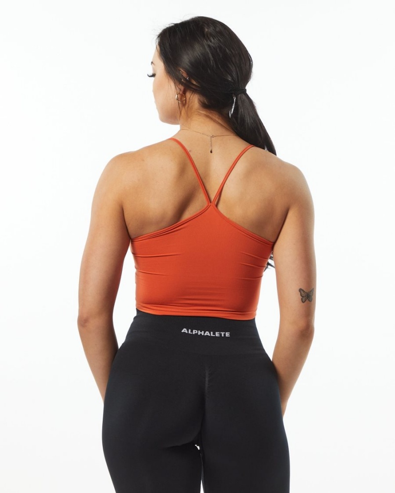 Women's Alphalete Ultrasoft Camisole Tank Tank Top Orange | 8163-FXMDB