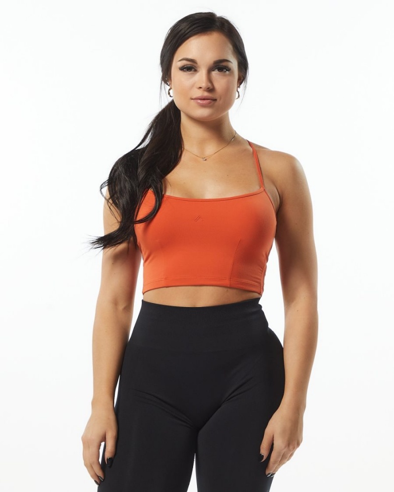 Women\'s Alphalete Ultrasoft Camisole Tank Tank Top Orange | 8163-FXMDB