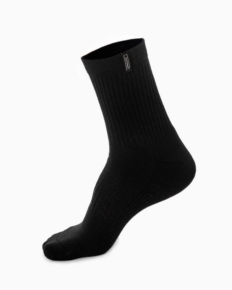 Women's Alphalete Union Crew Sock 3pk Accessories Black | 0483-HKVLU