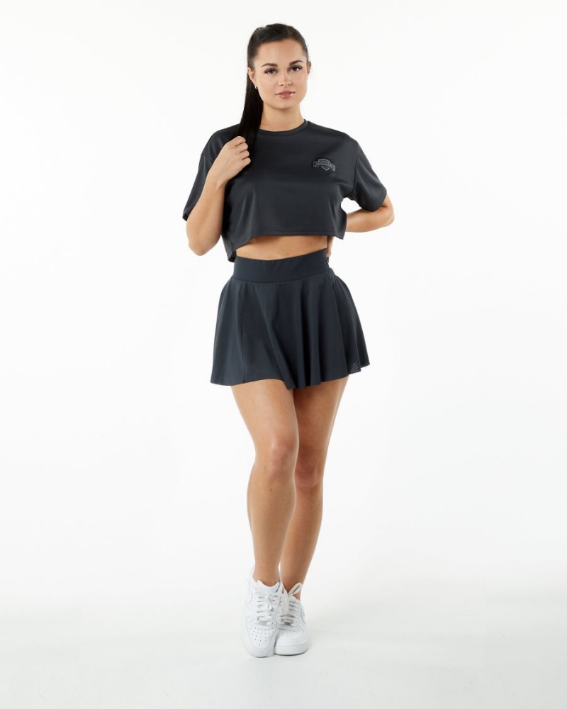 Women's Alphalete Varsity Skirt Skirts Black | 3950-AXFQD