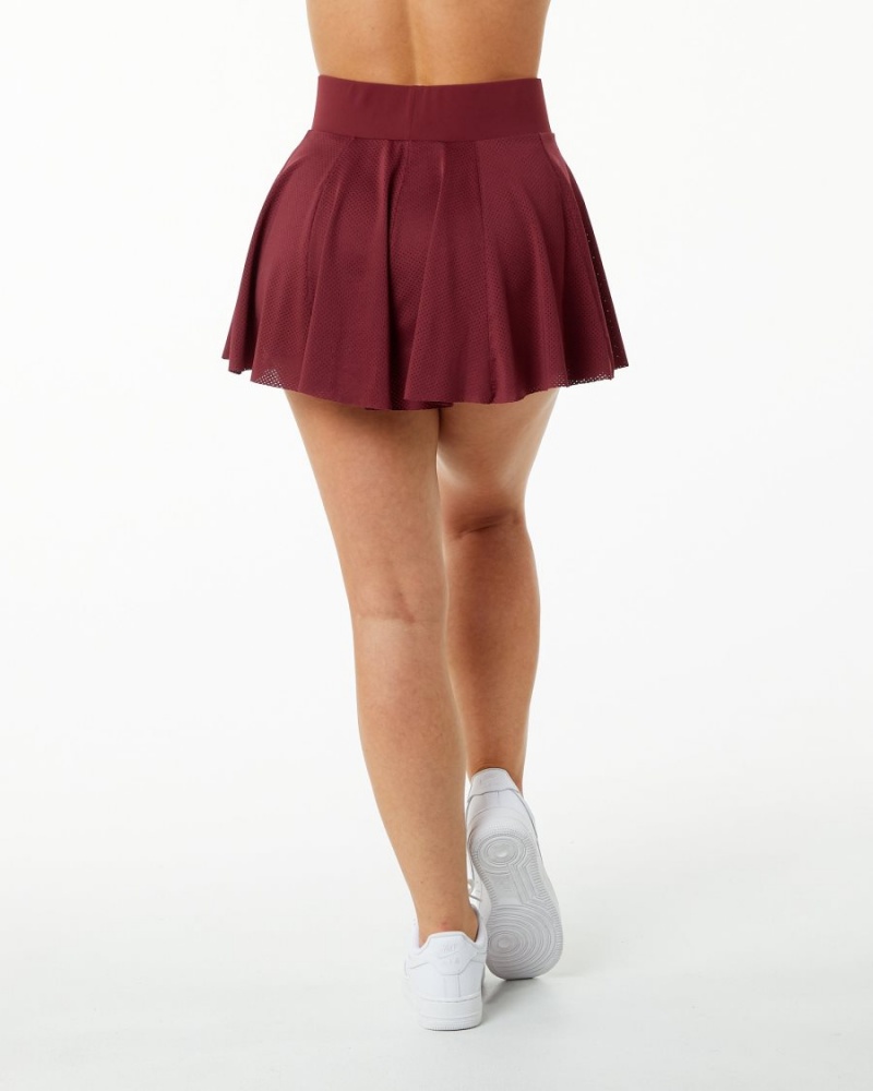 Women's Alphalete Varsity Skirt Skirts Crimson | 2751-FDZSW