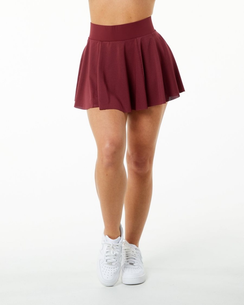 Women\'s Alphalete Varsity Skirt Skirts Crimson | 2751-FDZSW