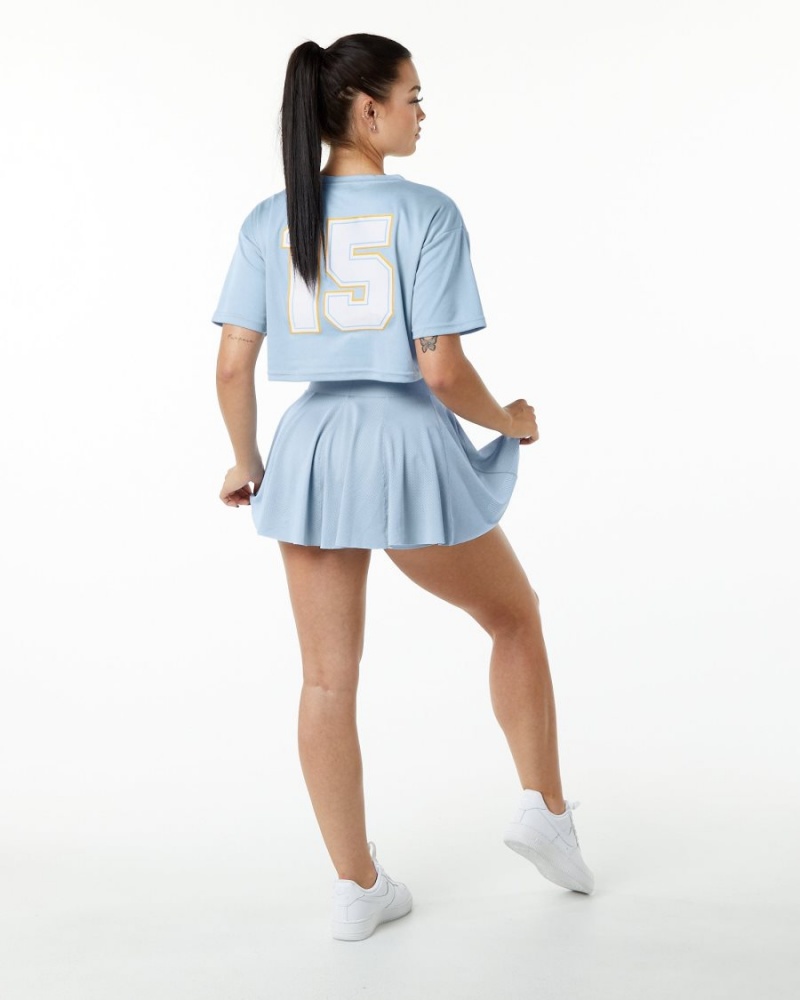 Women's Alphalete Varsity Skirt Skirts Light Blue | 8631-GHLRS