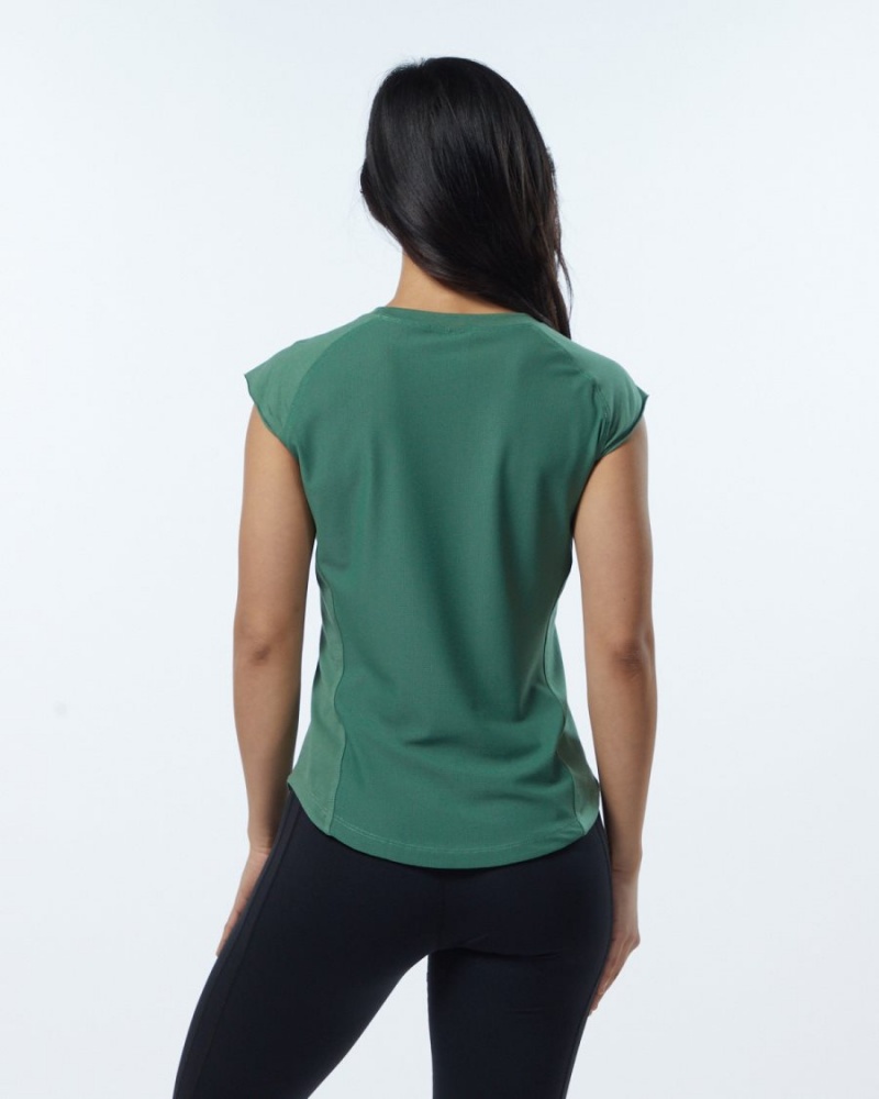 Women's Alphalete Velocity Tee Shirts Luxury Green | 2869-HVMRN