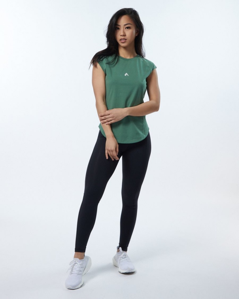 Women's Alphalete Velocity Tee Shirts Luxury Green | 2869-HVMRN