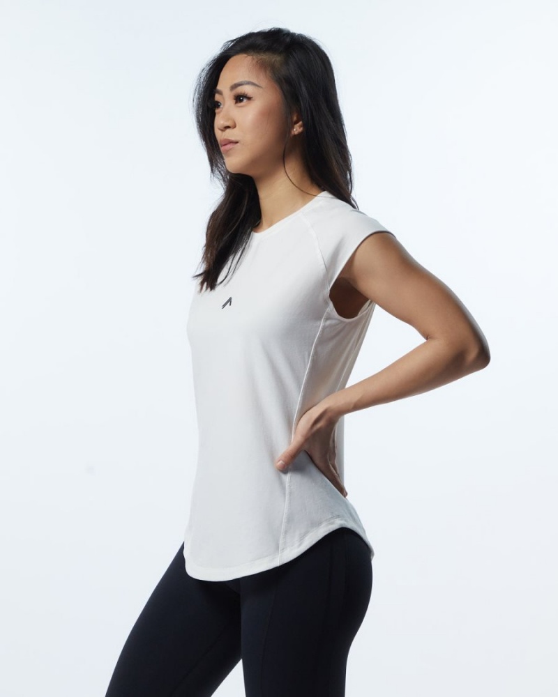 Women's Alphalete Velocity Tee Shirts Resin | 5731-PBKDF