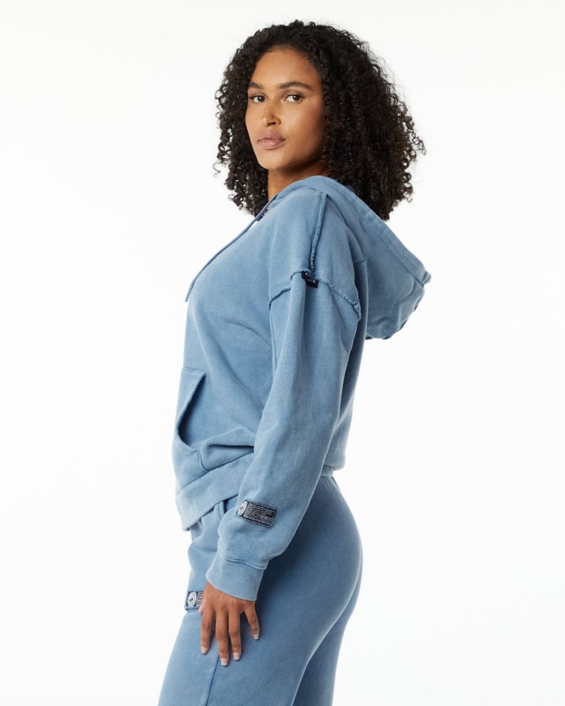 Women's Alphalete Very Terry Hoodie Hoodie Celestial Blue | 1860-JFUYP