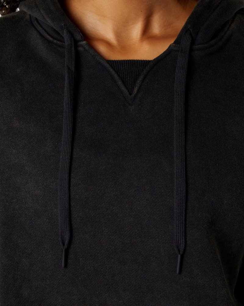 Women's Alphalete Very Terry Hoodie Hoodie Onyx | 5204-ZVEDW