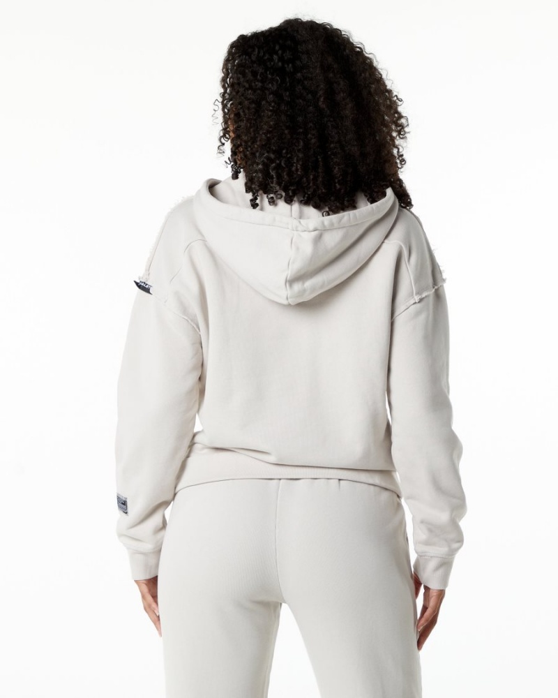 Women's Alphalete Very Terry Hoodie Hoodie Moonstone | 8142-JOBNL