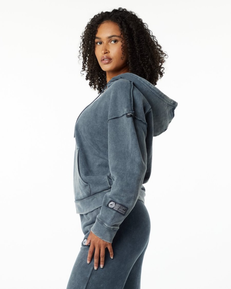 Women's Alphalete Very Terry Hoodie Hoodie Blue Topaz | 2083-VFNWI