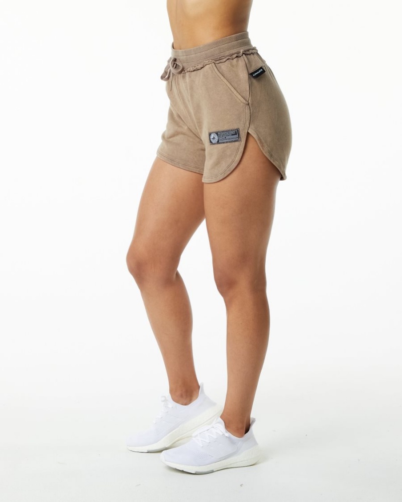 Women's Alphalete Very Terry Short Shorts Smokey Quartz | 0174-KVINZ