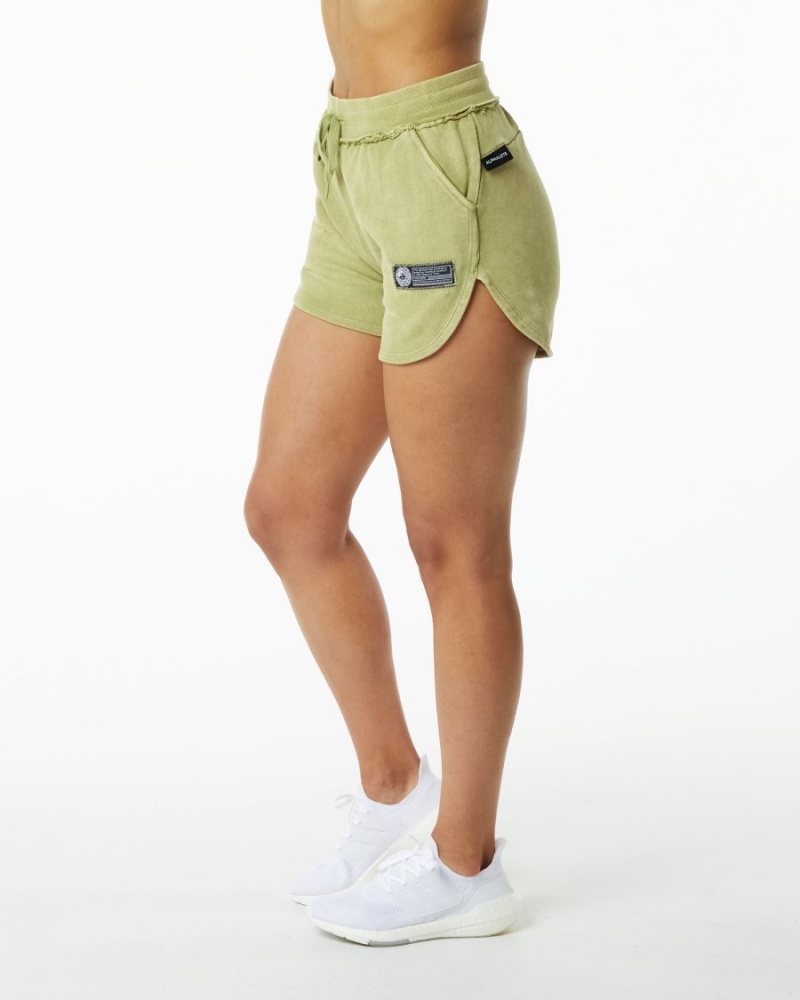 Women's Alphalete Very Terry Short Shorts Jade Green | 8017-PUVSH