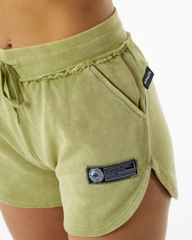 Women's Alphalete Very Terry Short Shorts Jade Green | 8017-PUVSH