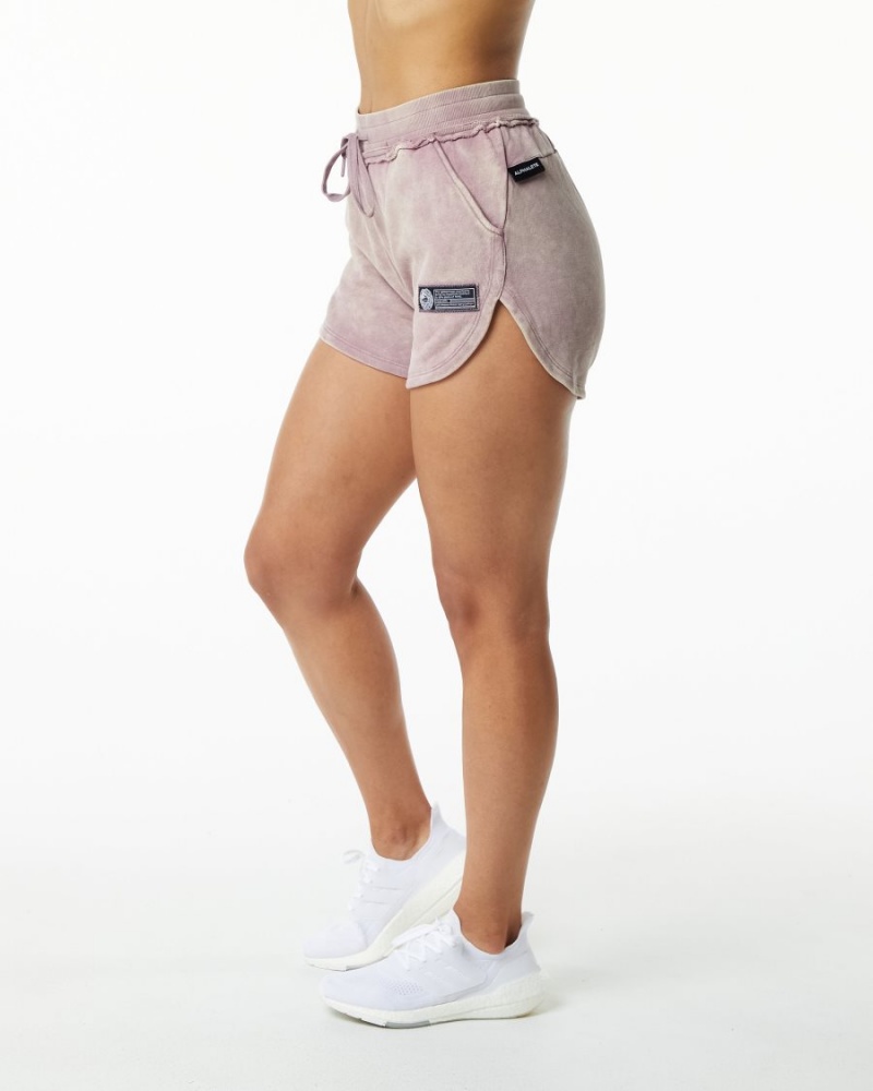 Women's Alphalete Very Terry Short Shorts Rose Quartz | 8546-UAHQG